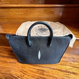 Gently used Rota Genuine Stingray black white tote purse